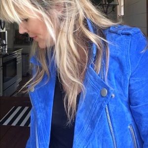 sl8 Cobalt Blue Suede Jacket NWT